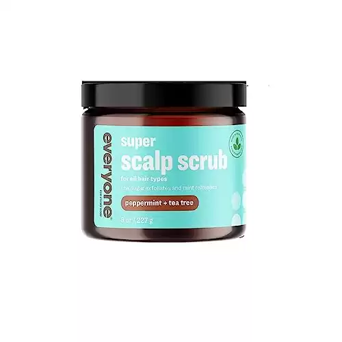 Everyone Hair Care Super Scalp Scrub - Peppermint & Tea Tree, 8 fl oz Bottle, Scalp Exfoliator, Gentle Hair Scrub Removes Dirt & Sweat Build Up, Sulfate Free & Paraben Free