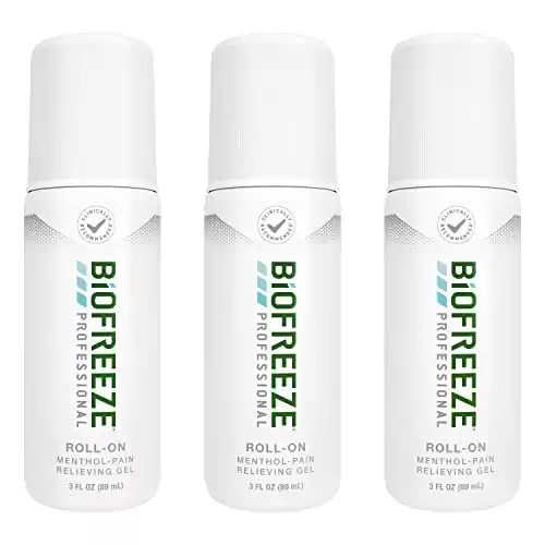 Biofreeze Professional Strength Pain Relief Roll-On, Knee & Lower Back Pain Relief, Sore Muscle Relief, Neck Pain Relief, Shoulder Pain Relief, 3 Pack (3 FL OZ Biofreeze Menthol Roll-On)