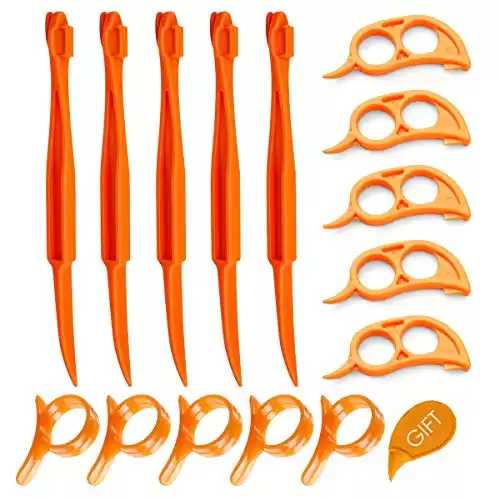 Orange Citrus Peelers, Cosmer Set of 15 Plastic Easy Slicer Cutter Peeler Remover Opener Kitchen Accessories Knife Cooking Tool Kitchen Gadget