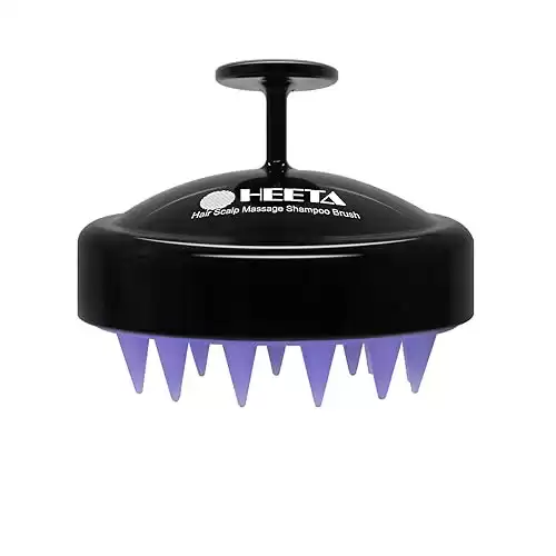 HEETA Scalp Massager Hair Growth, Scalp Scrubber with Soft Silicone Bristles for Hair Growth & Dandruff Removal, Hair Shampoo Brush for Scalp Exfoliator, Black